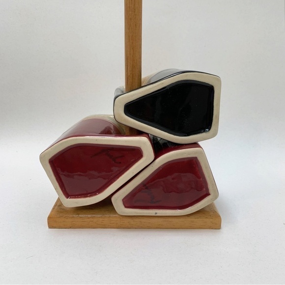 Rodolfo Padilla Mugs Lot of 3 With Wooden Mug Tree Stand Kokopelli Dolphin - Picture 15 of 16